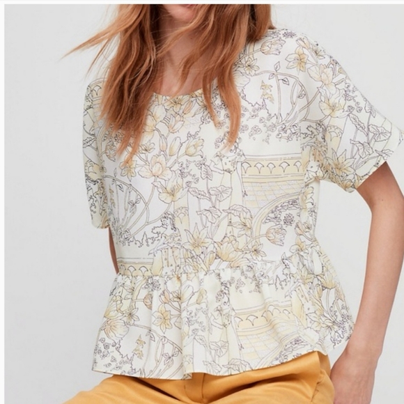 Wilfred Macee Yellow Butter Peplum Top siz… - Picture 2 of 5